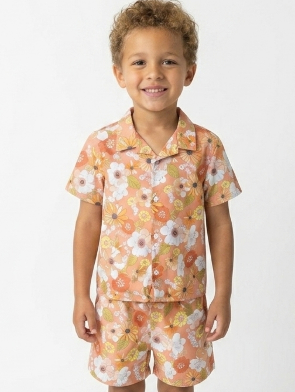 WET Minny Carson Boys 2pc Swim/short Set In Retro Floral Size 7-8Y